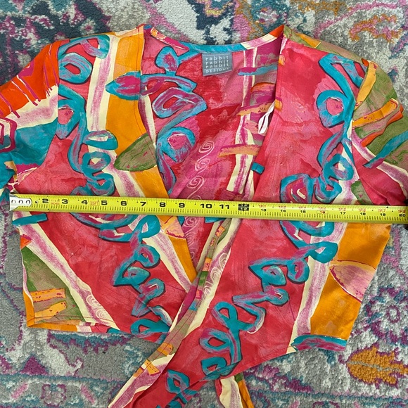 Vintage 90s Wrap Top by Rabbit Rabbit Rabbit (Petite 12) - Picture 7 of 9
